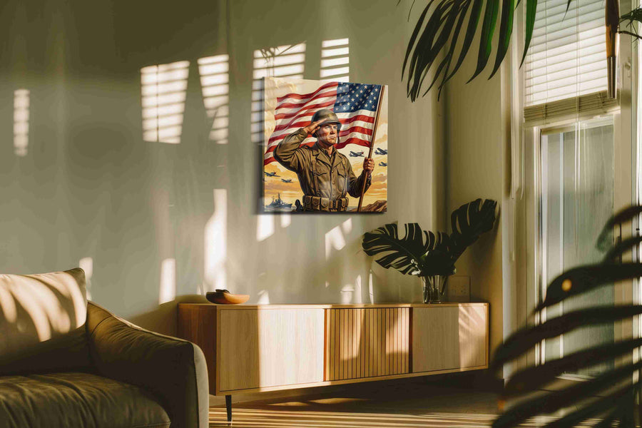 Stars Over Valor Shore canvas wall art in a contemporary interior mockup