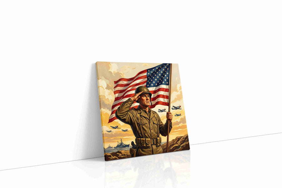 Stars Over Valor Shore canvas wall art gallery-wrapped square canvas studio shot