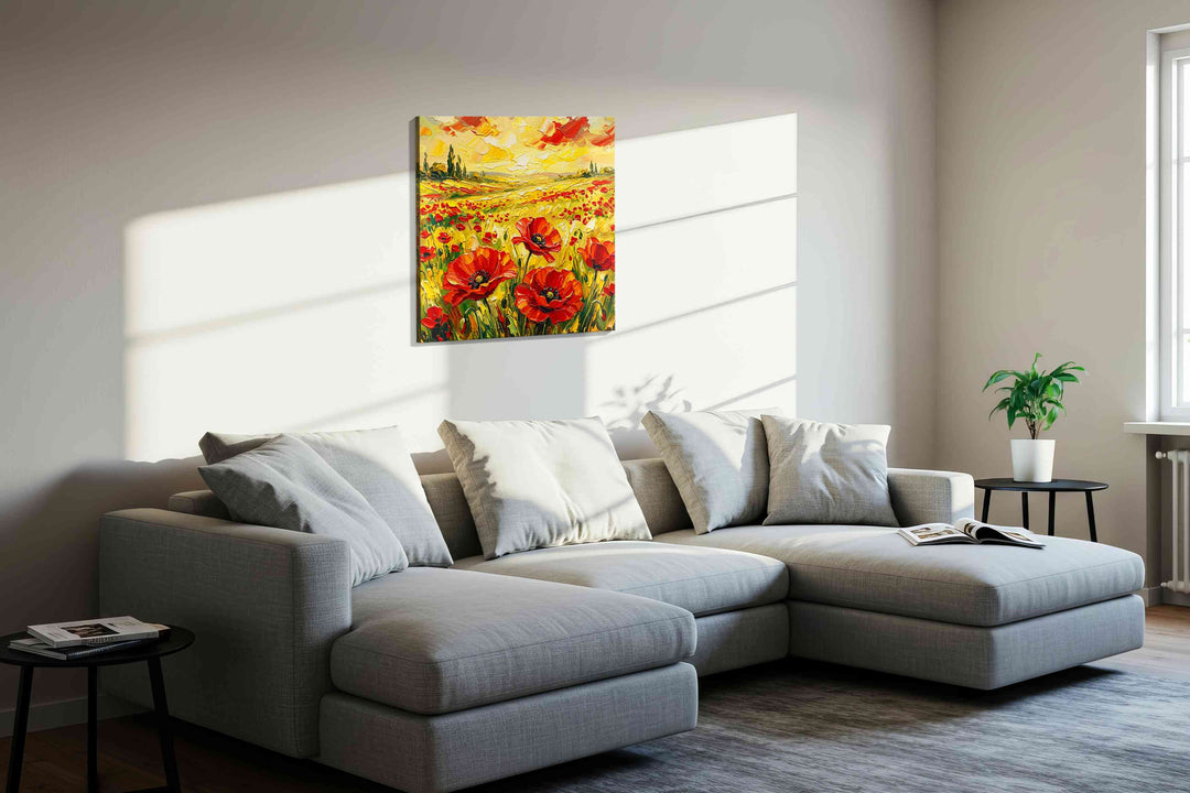 Ember Meadow Rhapsody - Poppy Wall Art, Floral Canvas Print, Flower Decor