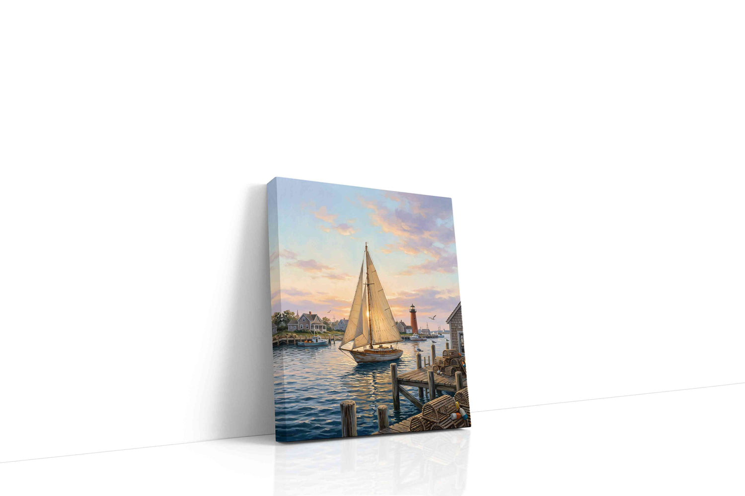 Harbor Hymn at First Light nautical canvas wall art gallery-wrapped portrait canvas studio shot