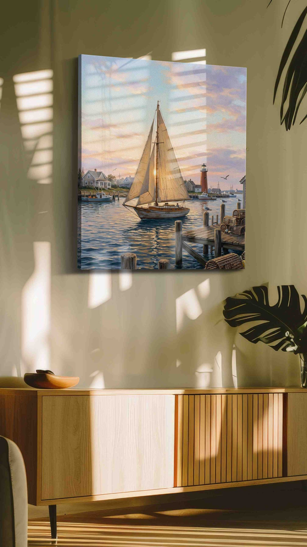 Harbor Hymn at First Light - Nautical Wall Art, Sailing Canvas Print, Maritime Decor