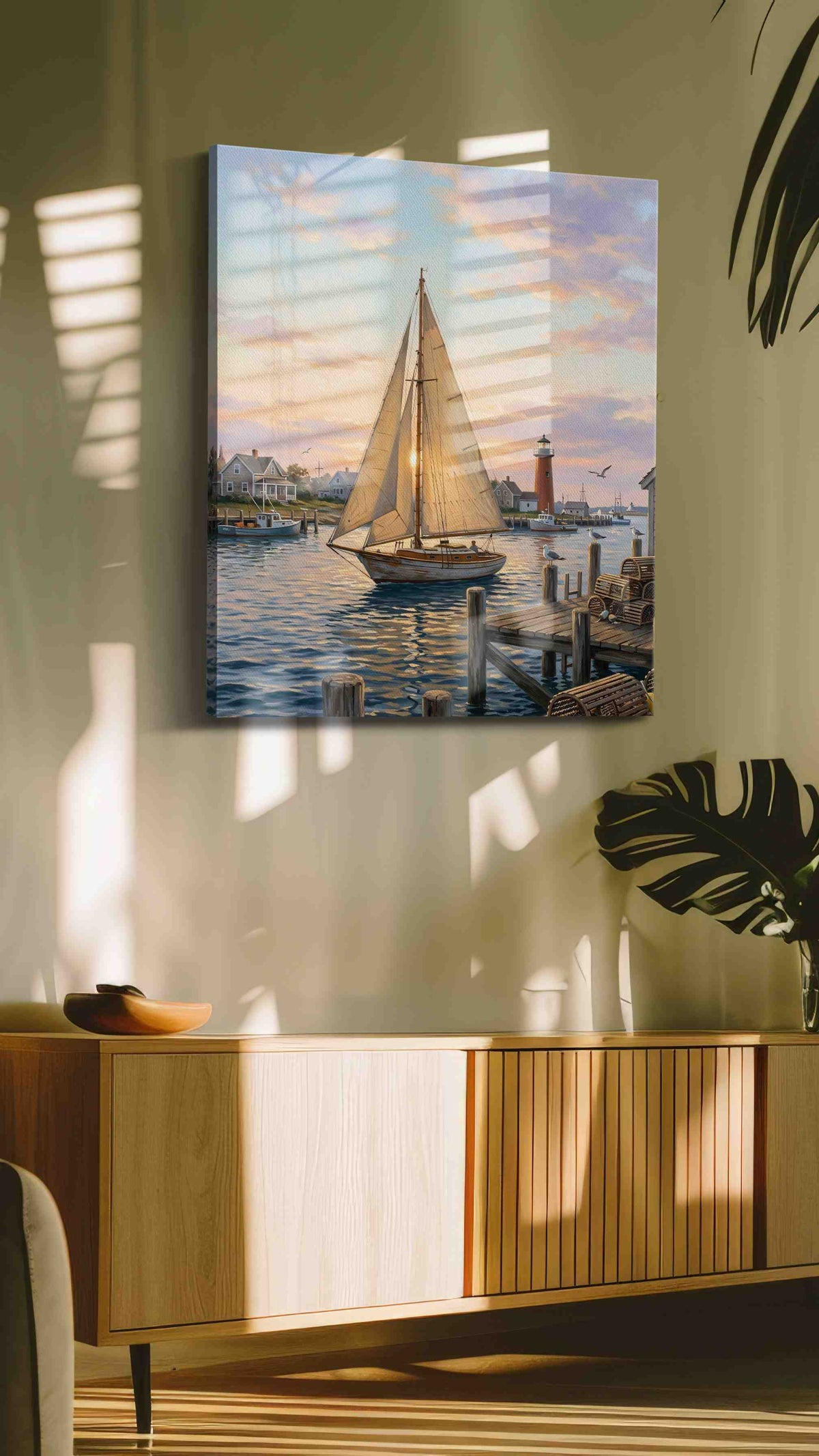 Harbor Hymn at First Light - Nautical Wall Art, Sailing Canvas Print, Maritime Decor