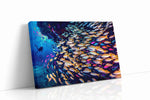 Neon Reef Rhapsody sea life canvas wall art gallery-wrapped landscape canvas studio shot