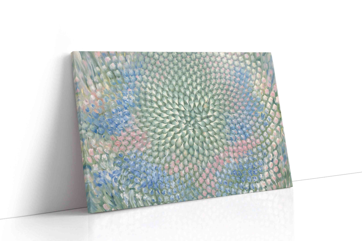 Pastel Bloom Vortex sunflower canvas wall art gallery-wrapped landscape canvas studio shot