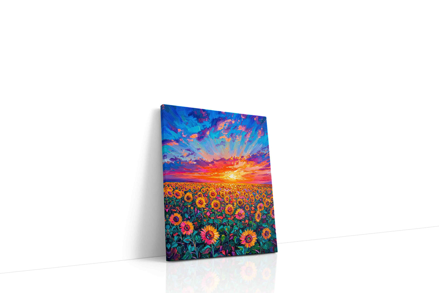Solar Bloom Rhapsody sunflower canvas wall art gallery-wrapped portrait canvas studio shot