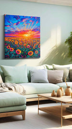 Solar Bloom Rhapsody - Sunflower Wall Art, Floral Canvas Print, Flower Decor