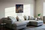 Florence After the Downpour urban canvas wall art styled in a living room