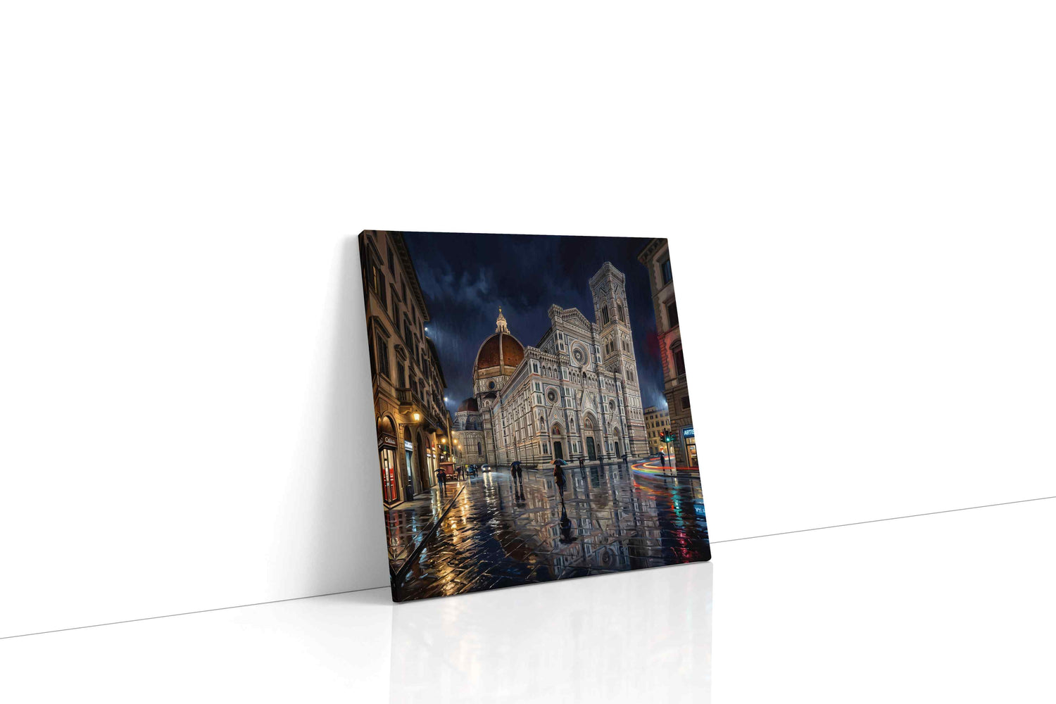 Florence After the Downpour urban canvas wall art gallery-wrapped square canvas studio shot