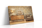 Broadcasts in Amber Light vintage canvas wall art gallery-wrapped landscape canvas studio shot