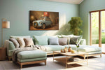 Yuletide Roadster Reverie - Vintage Wall Art, Retro Canvas Print, Classic Decor