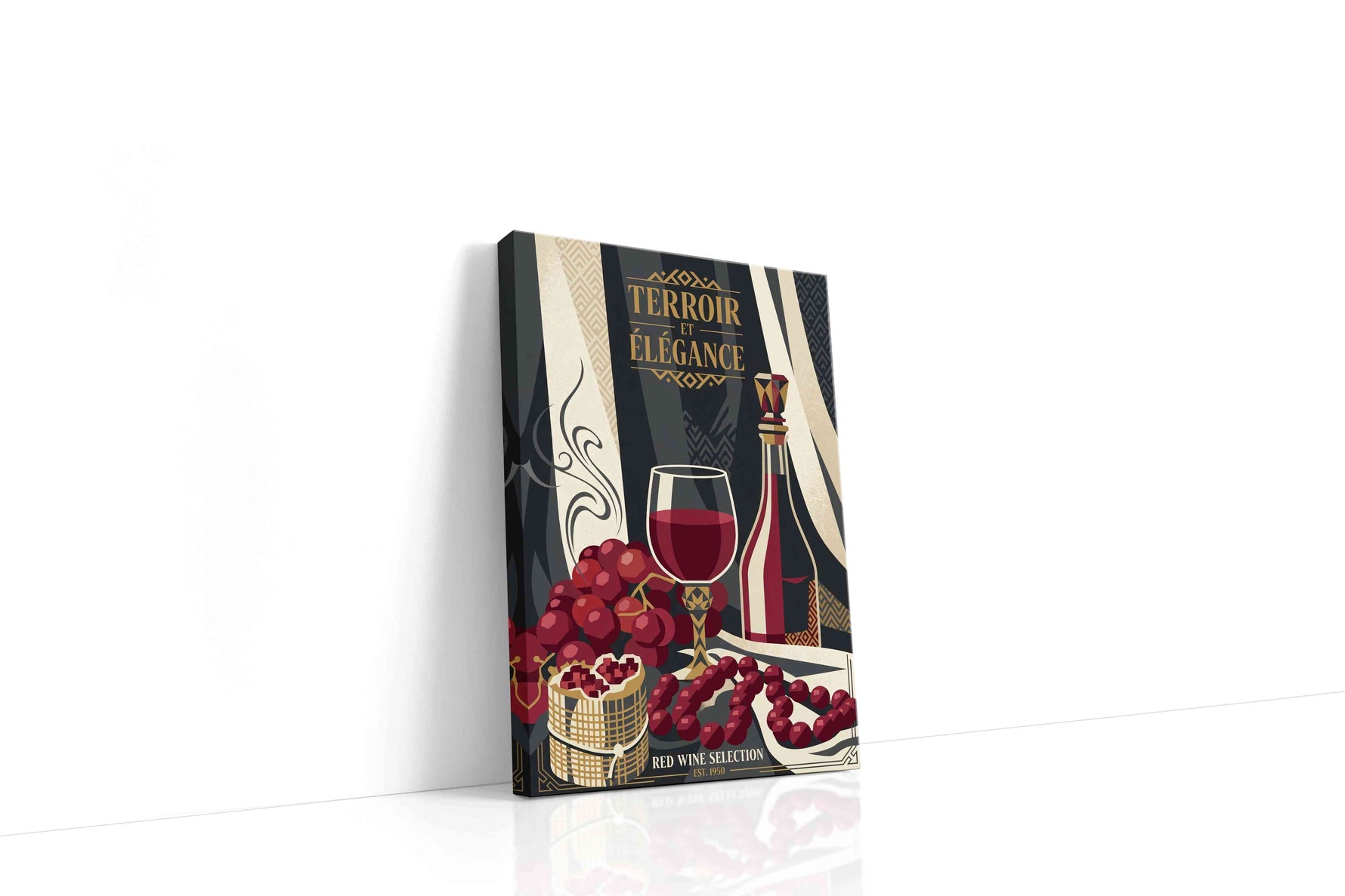 Terroir in Velvet Crimson wine canvas wall art gallery-wrapped portrait canvas studio shot