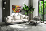 Velvet Harvest Toast wine canvas wall art in a modern interior mockup