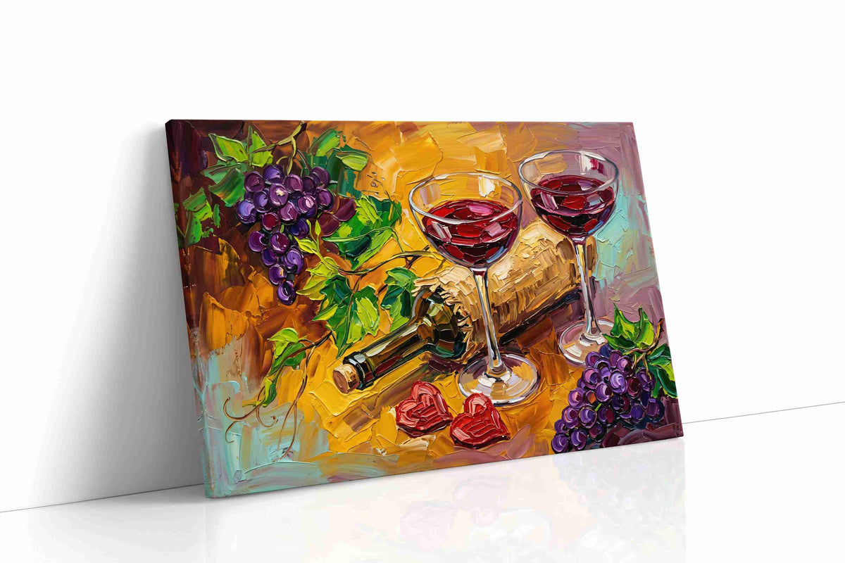 Velvet Harvest Toast wine canvas wall art gallery-wrapped landscape canvas studio shot