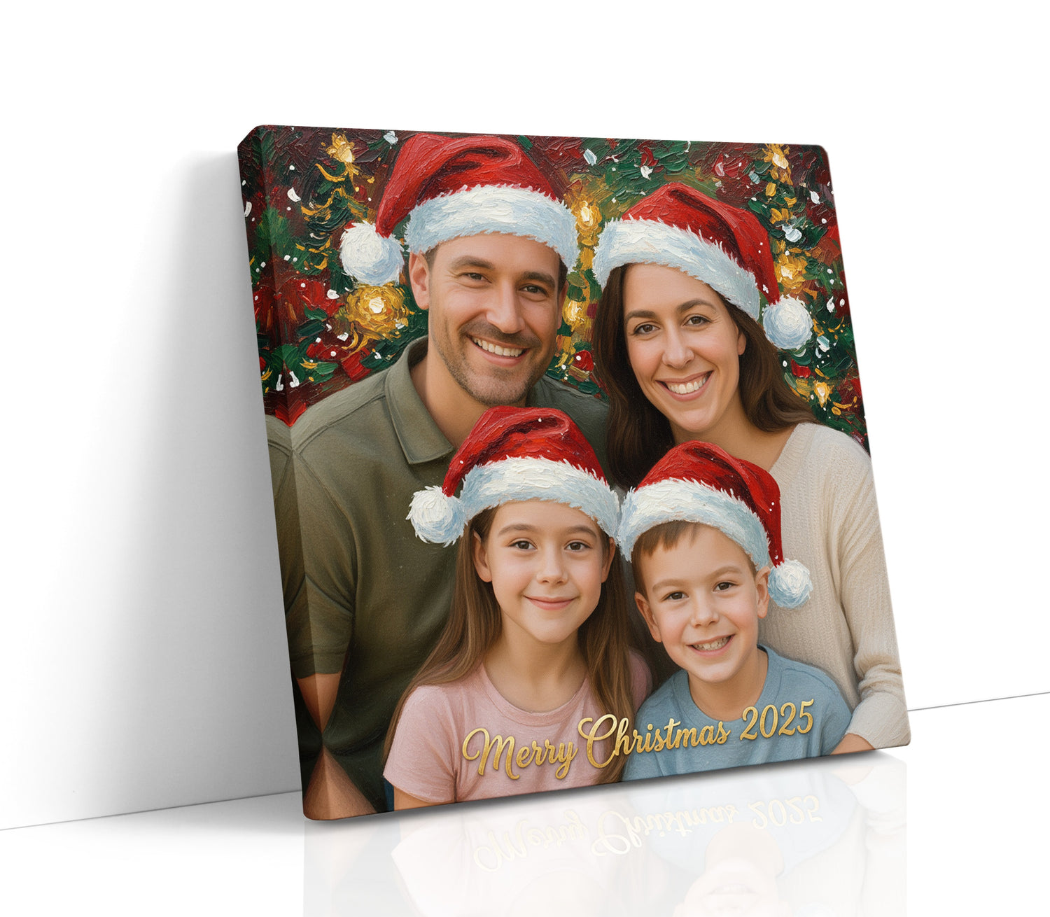 Personalized Family Christmas Canvas Portrait
